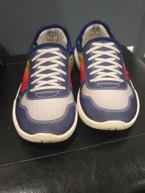Psudo Woman's Navy and  Rainbow Accent Sneakers